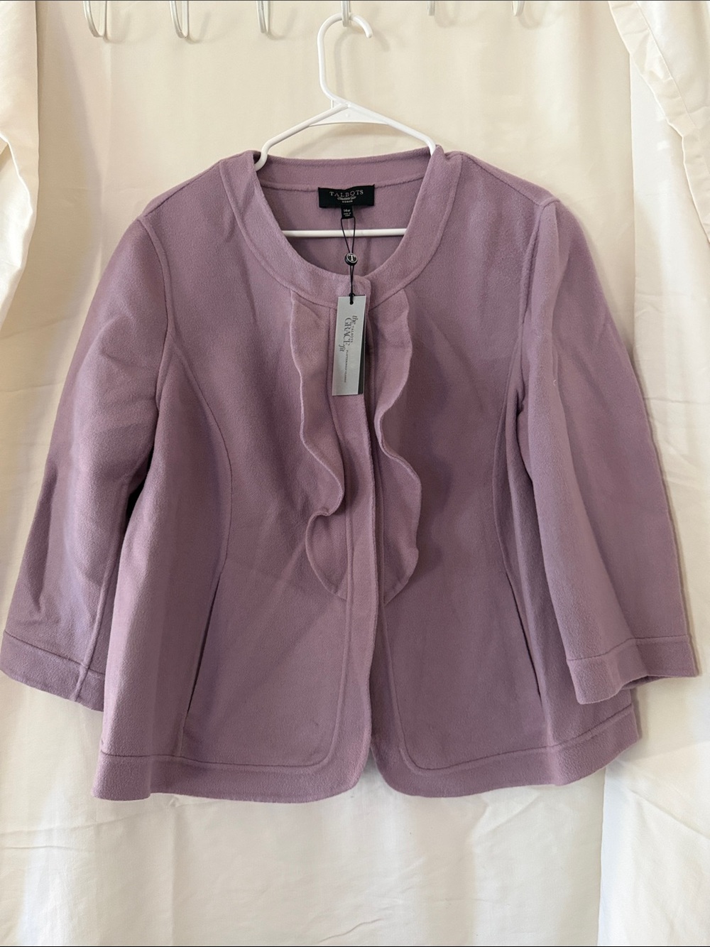 Talbots Lavender Ruffle-Front Suit Jacket